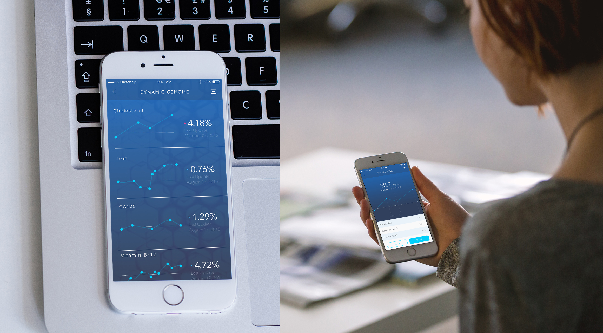 Created a user journey map and UI concept for Veritas Genetic’s app